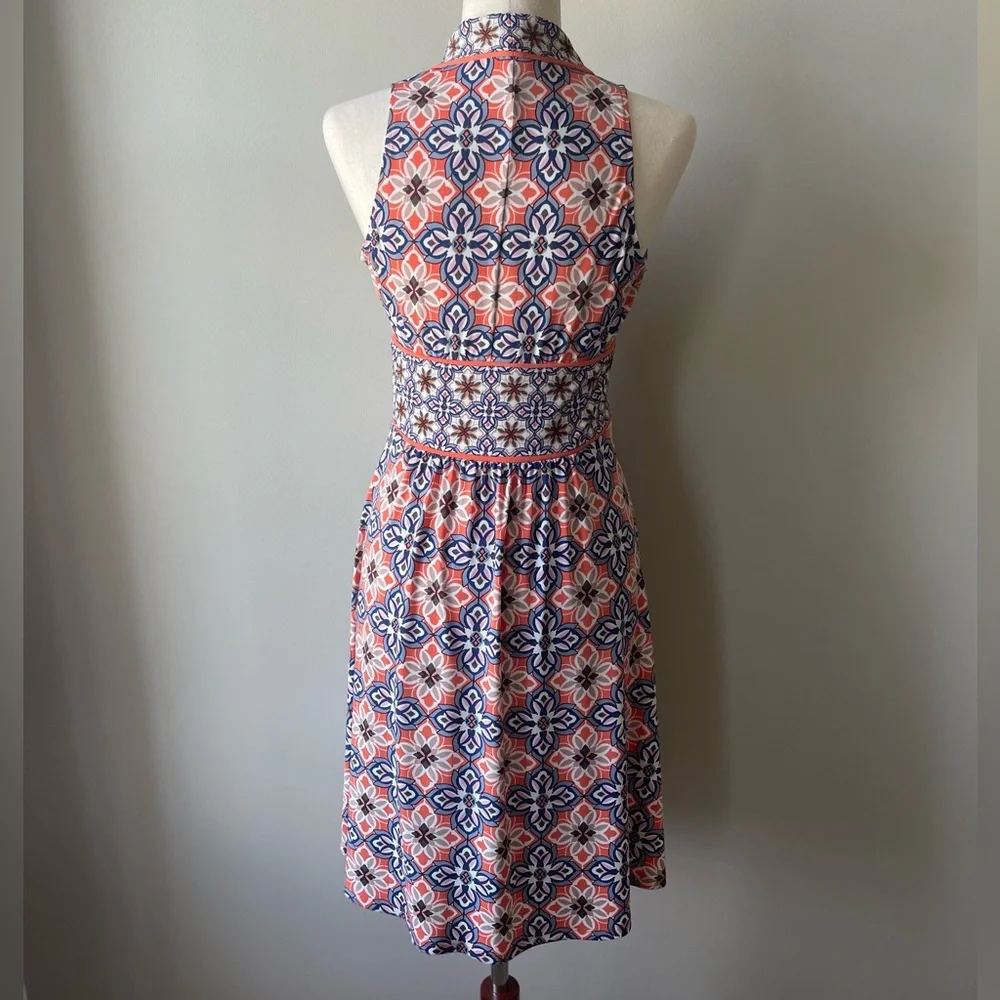 Wisp | Ryenne Jersey Knee-Length Dress | Orange Multicolor | Size 4 Petite - Picture 3 of 5